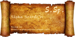 Sipka Szirén névjegykártya